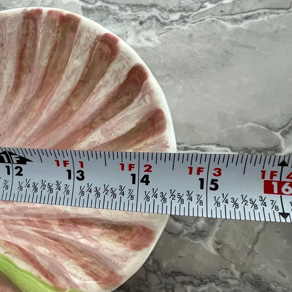 Handmade pink shell‎ platter signed